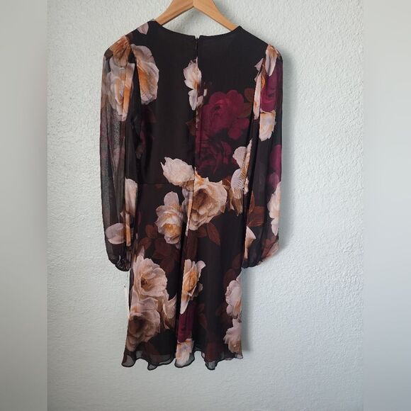 Calvin Klein fit and flare midi dress sheer sleeves lined new with tags size 2 - Picture 6 of 13